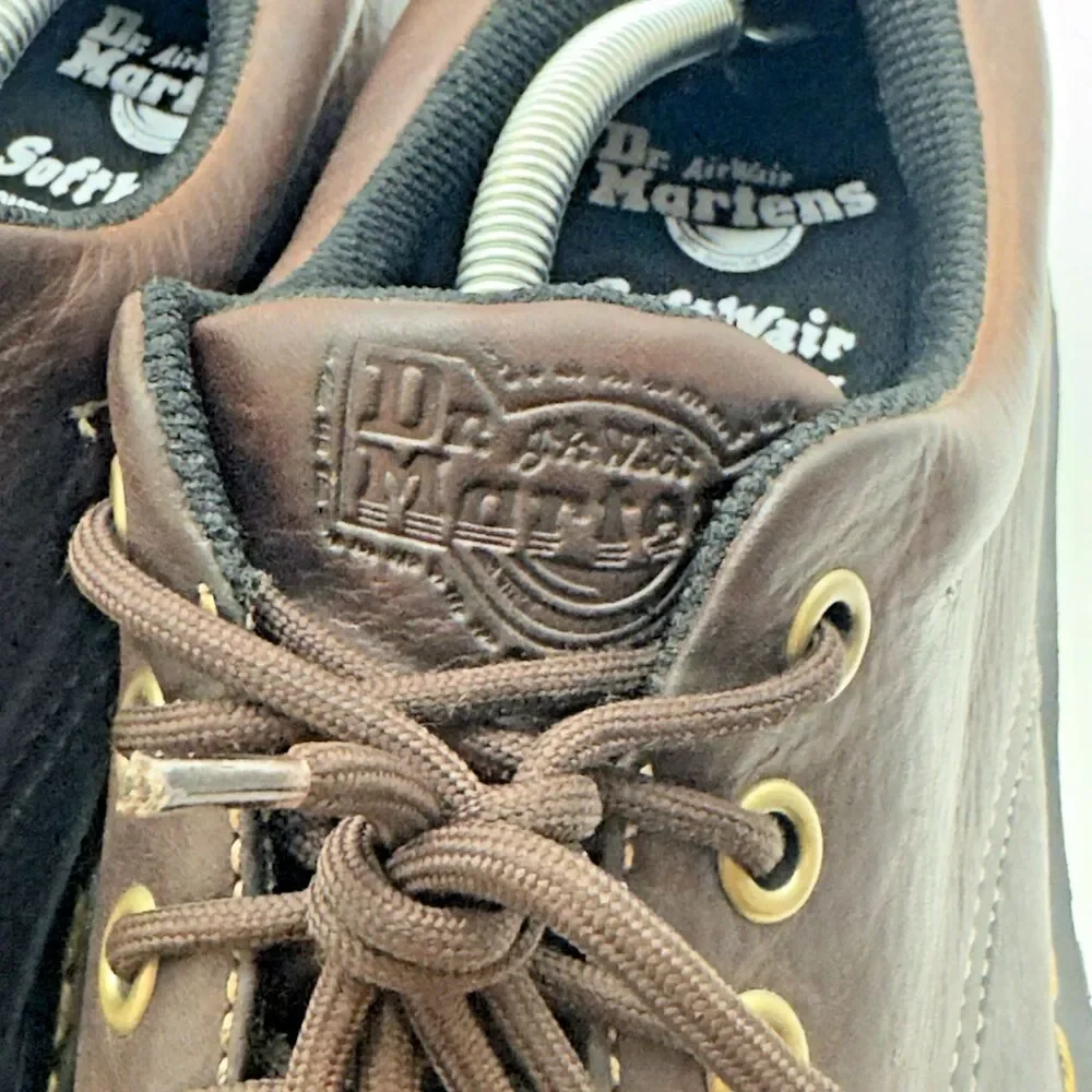 Dr. Martens Boston AW004 Shoes Men's 12M Brown Leather Lace Up Air Cushion Sole